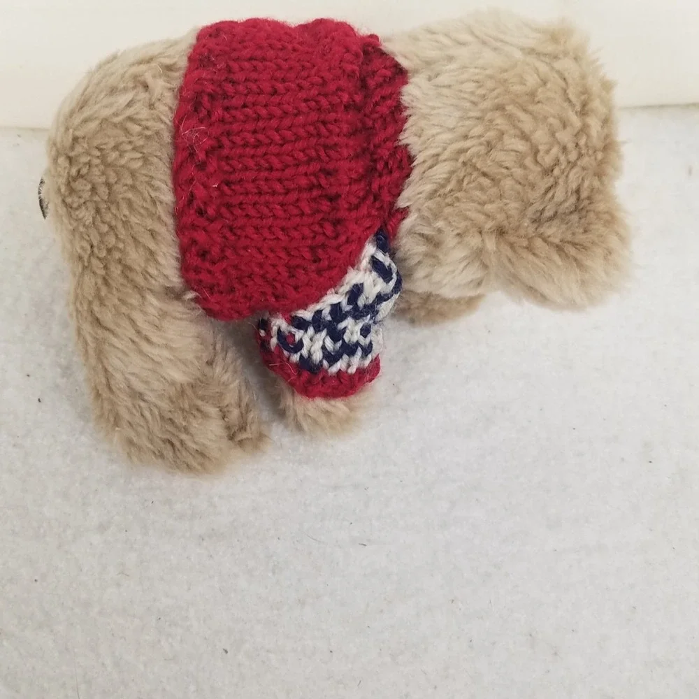 Teddy Bear Plush Stuffed‎ Toy Red white blue Sweater Tan Hugfun International 6